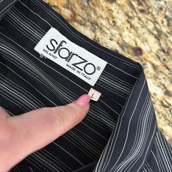 Sfarzo Milano Y2K Vintage Striped Long Sleeve Button Down Shirt Size L - Picture 6 of 10